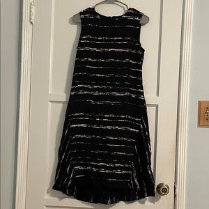 Vince Black and White Striped High Low Dress
